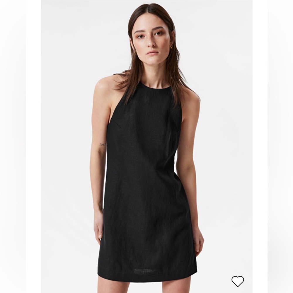 & Other Stories Black Halter Dress